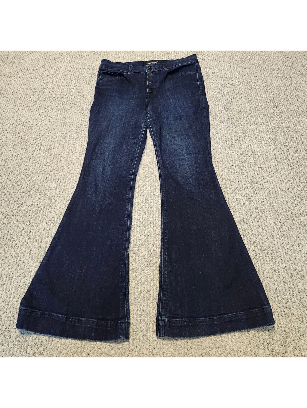 Express Bell Flare High Rise Dark Wash Denim Jeans Size 10R